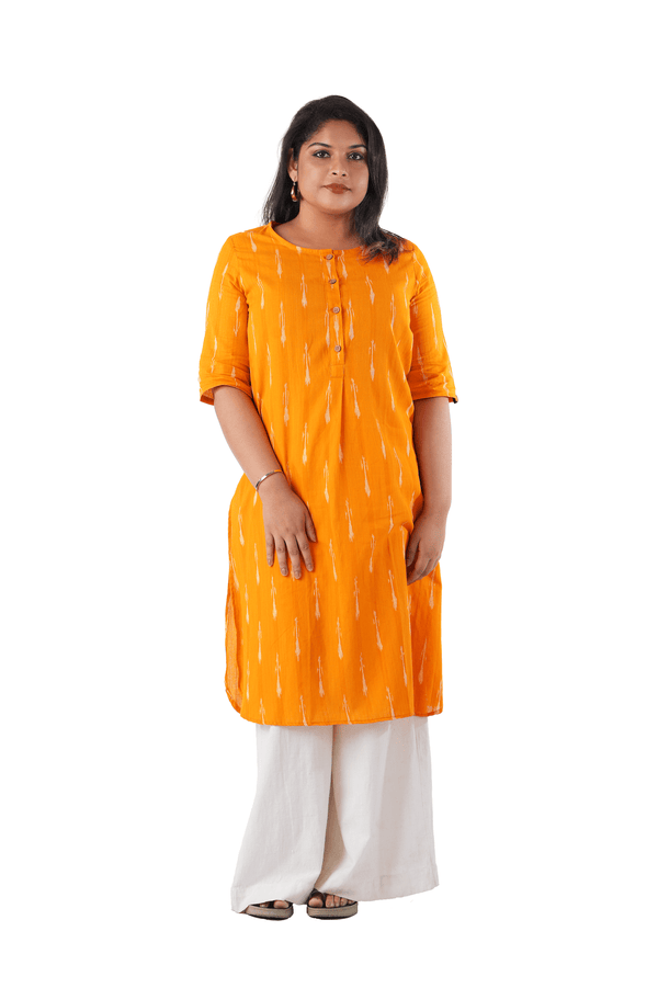 Yellow Ikat Kurta