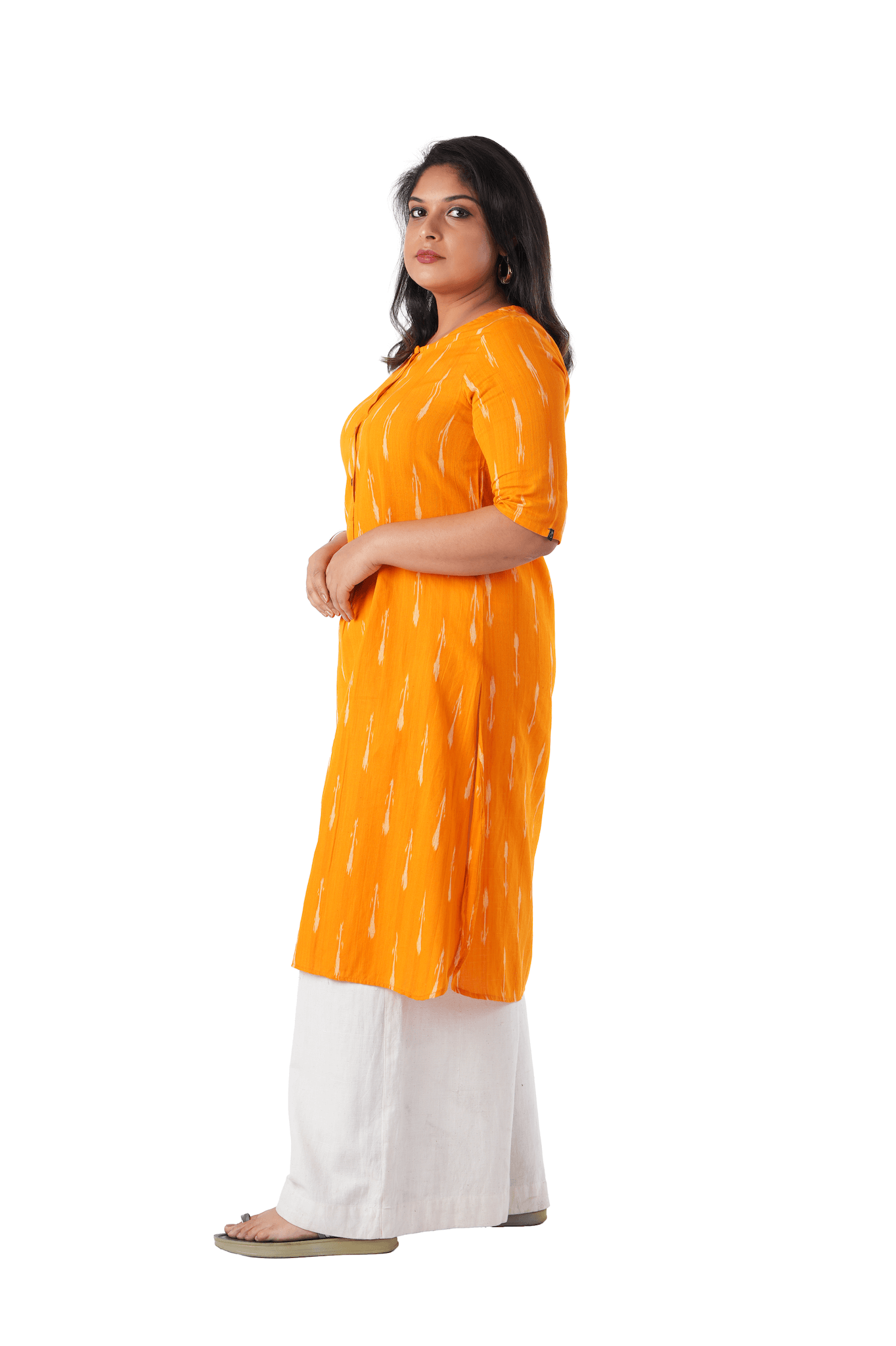 Yellow Ikat Kurta