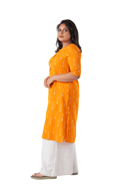 Yellow Ikat Kurta