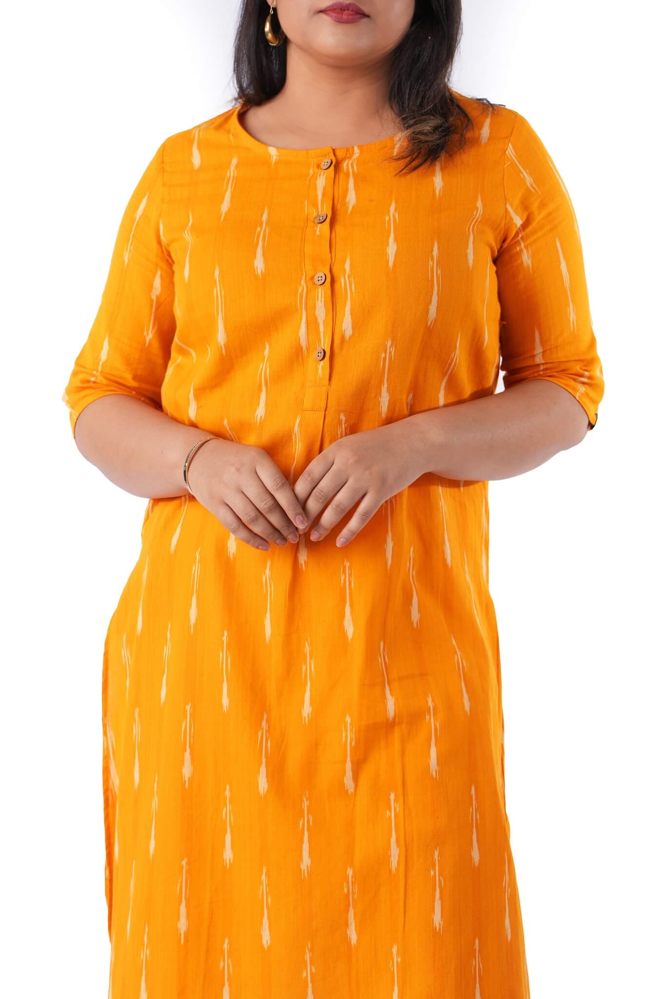 Yellow Ikat Kurta
