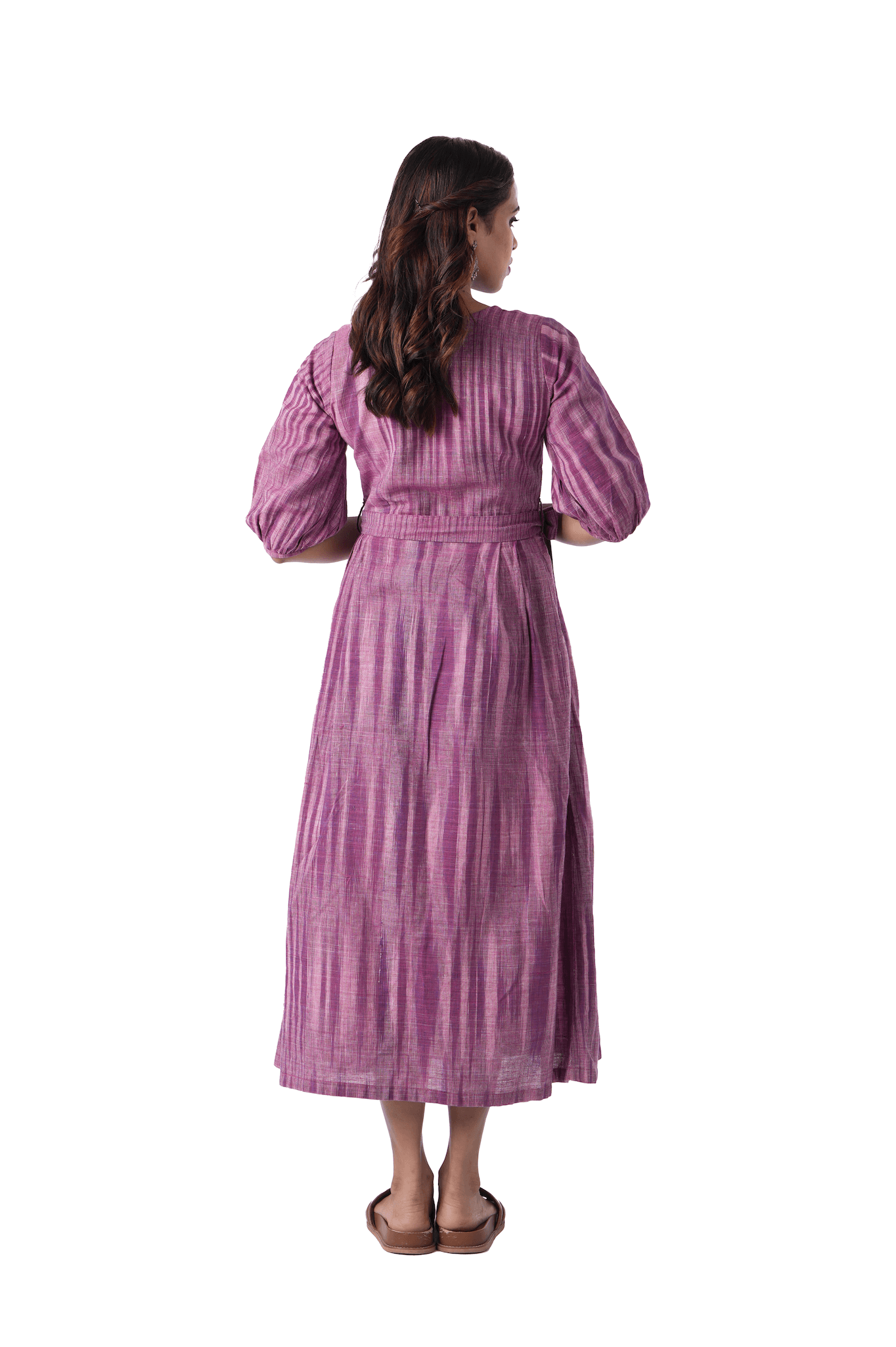 purple kurta with waist belt