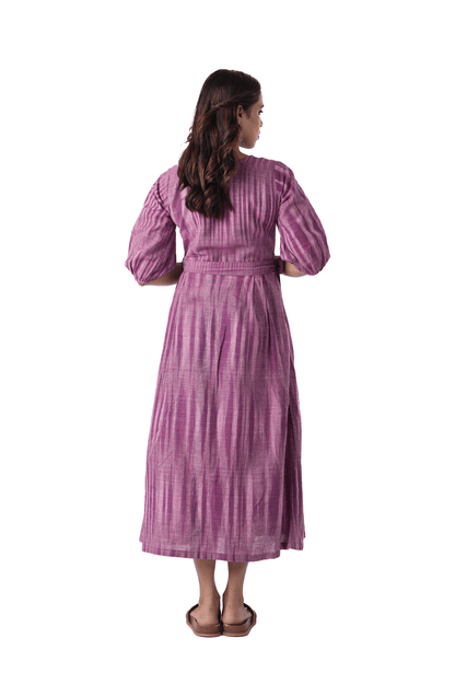 purple kurta with waist belt