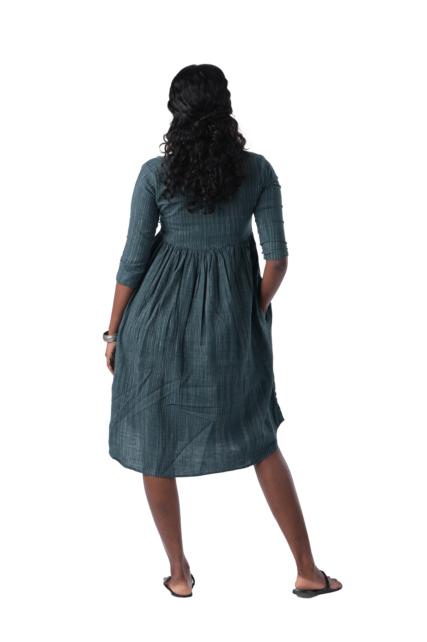 Green Khadi Wrap Dress