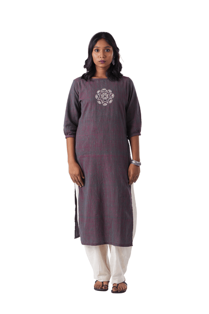 Mandala Embroidered Handloom Kurta