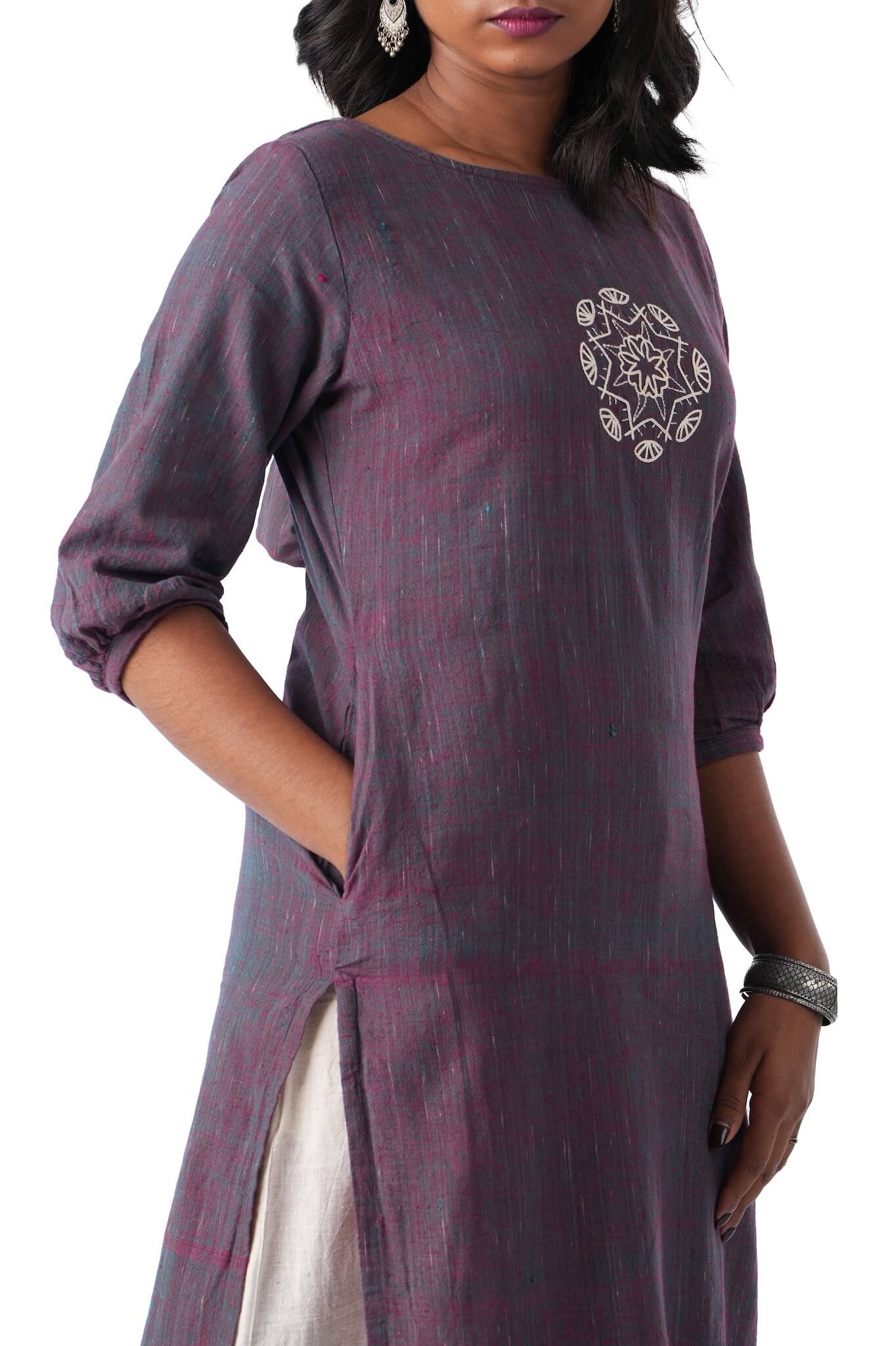 Mandala Embroidered Handloom Kurta