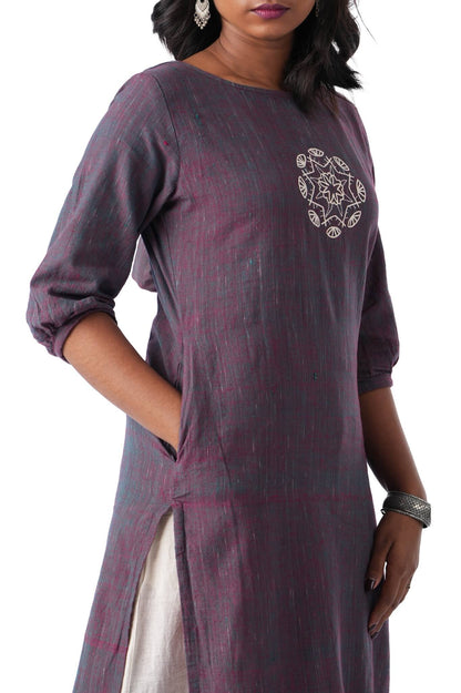 Mandala Embroidered Handloom Kurta