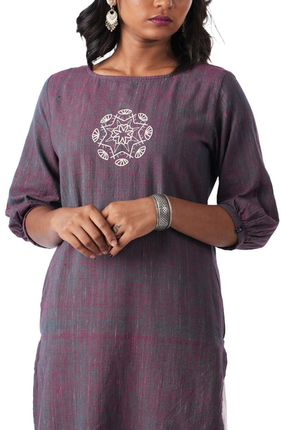 Mandala Embroidered Handloom Kurta