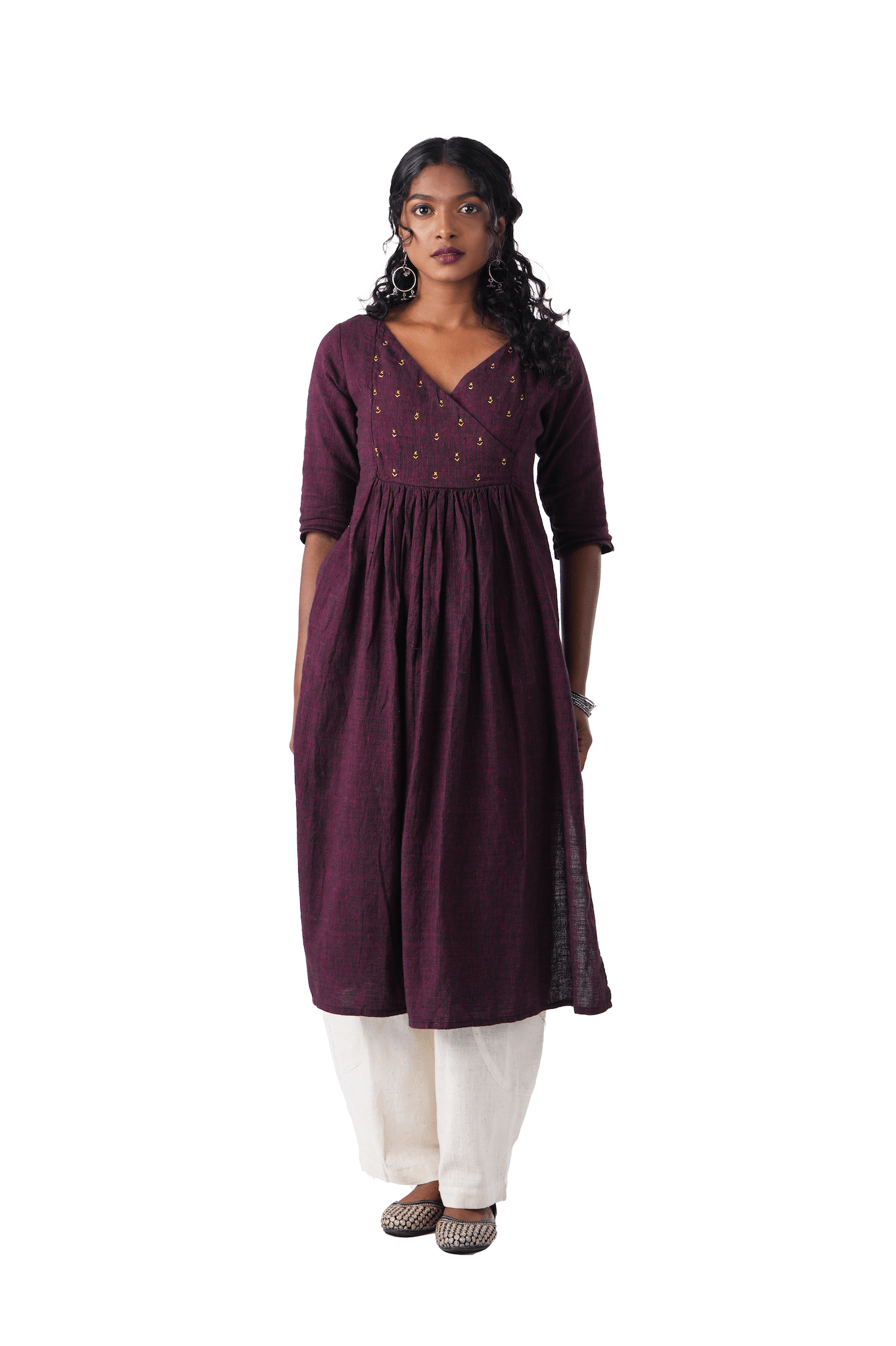 Yoke Kurta with Yellow Embroidery