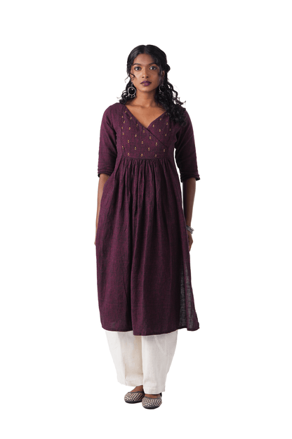 Yoke Kurta with Yellow Embroidery