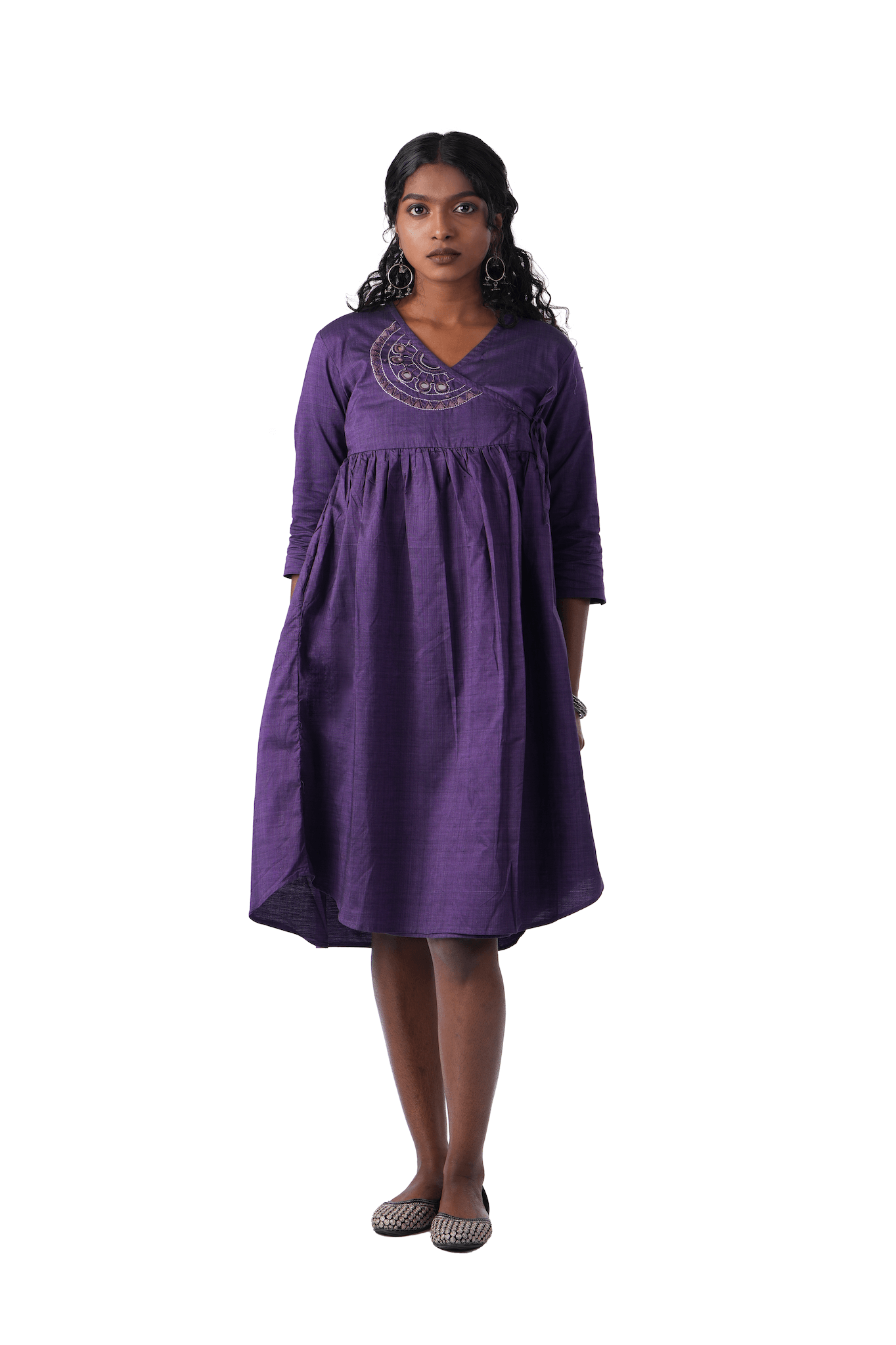 Double Shade Purple Wrap Dress