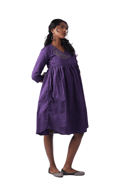 Double Shade Purple Wrap Dress