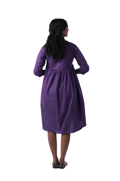 Double Shade Purple Wrap Dress
