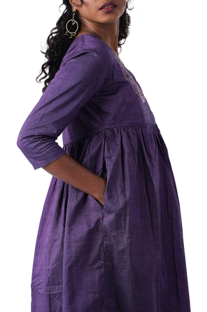 Double Shade Purple Wrap Dress