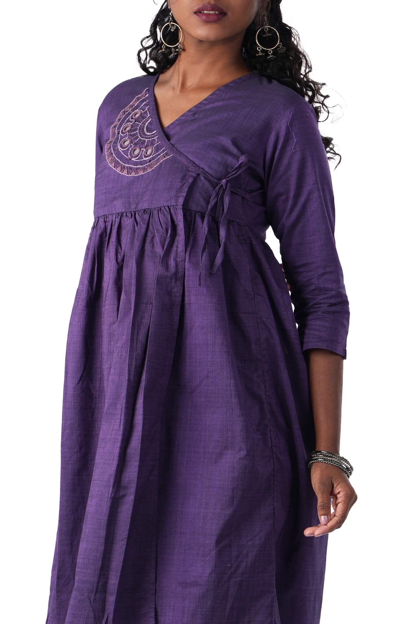 Double Shade Purple Wrap Dress