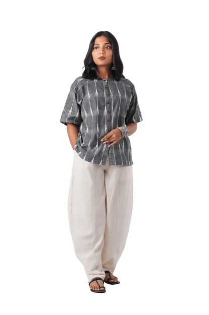 Grey Ikat Tunic Top