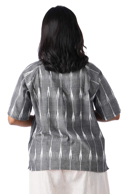 Grey Ikat Tunic Top