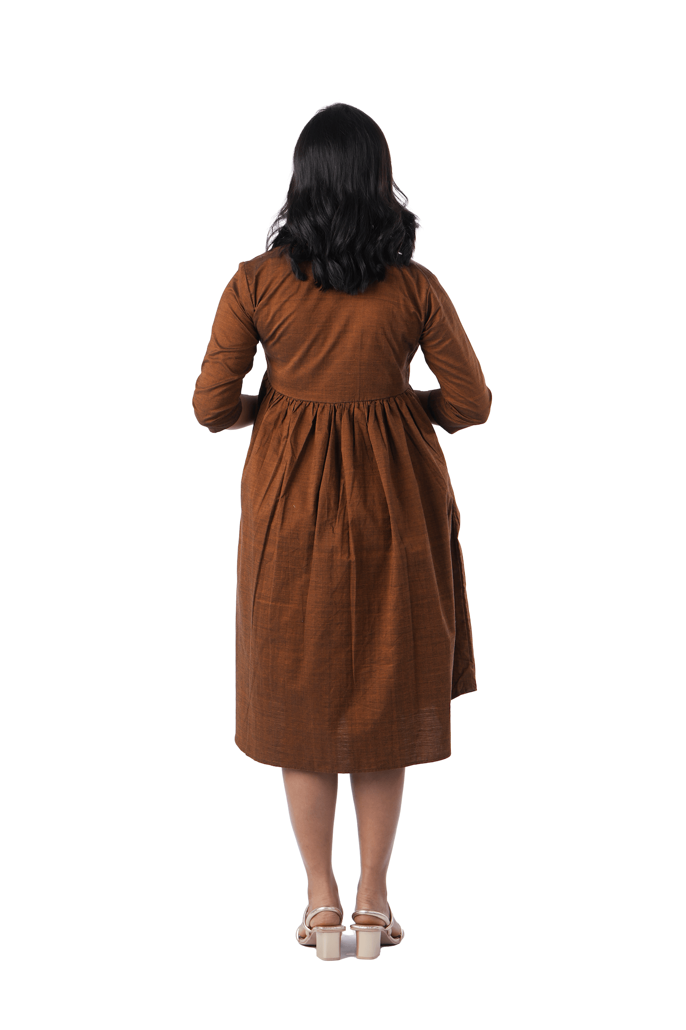 Brown Double shade handloom Wrap Dress