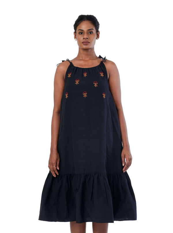 Black Hand Embroidered Dress