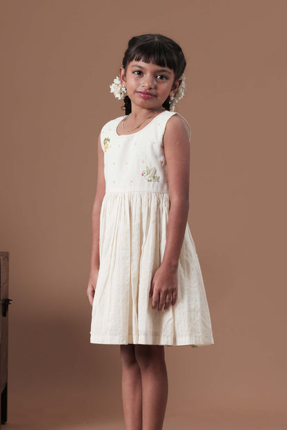Hand Embroidered Mango & Parrot Motif Dress