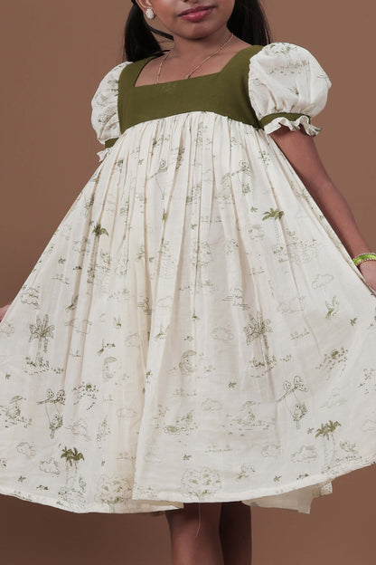 All Over Screen Printed Dress