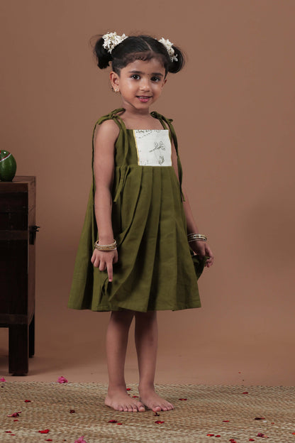 Contrast Yoke Design Dress