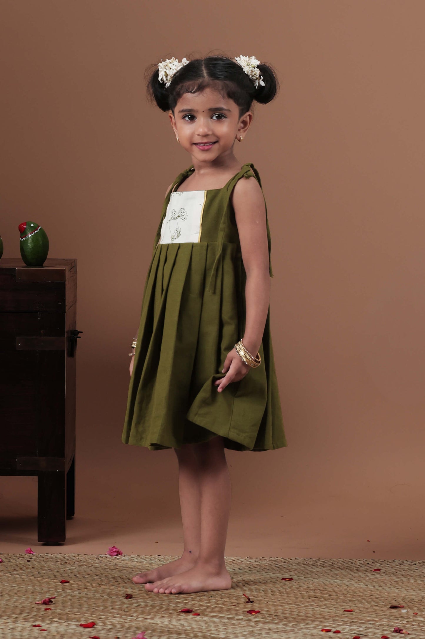 Contrast Yoke Design Dress
