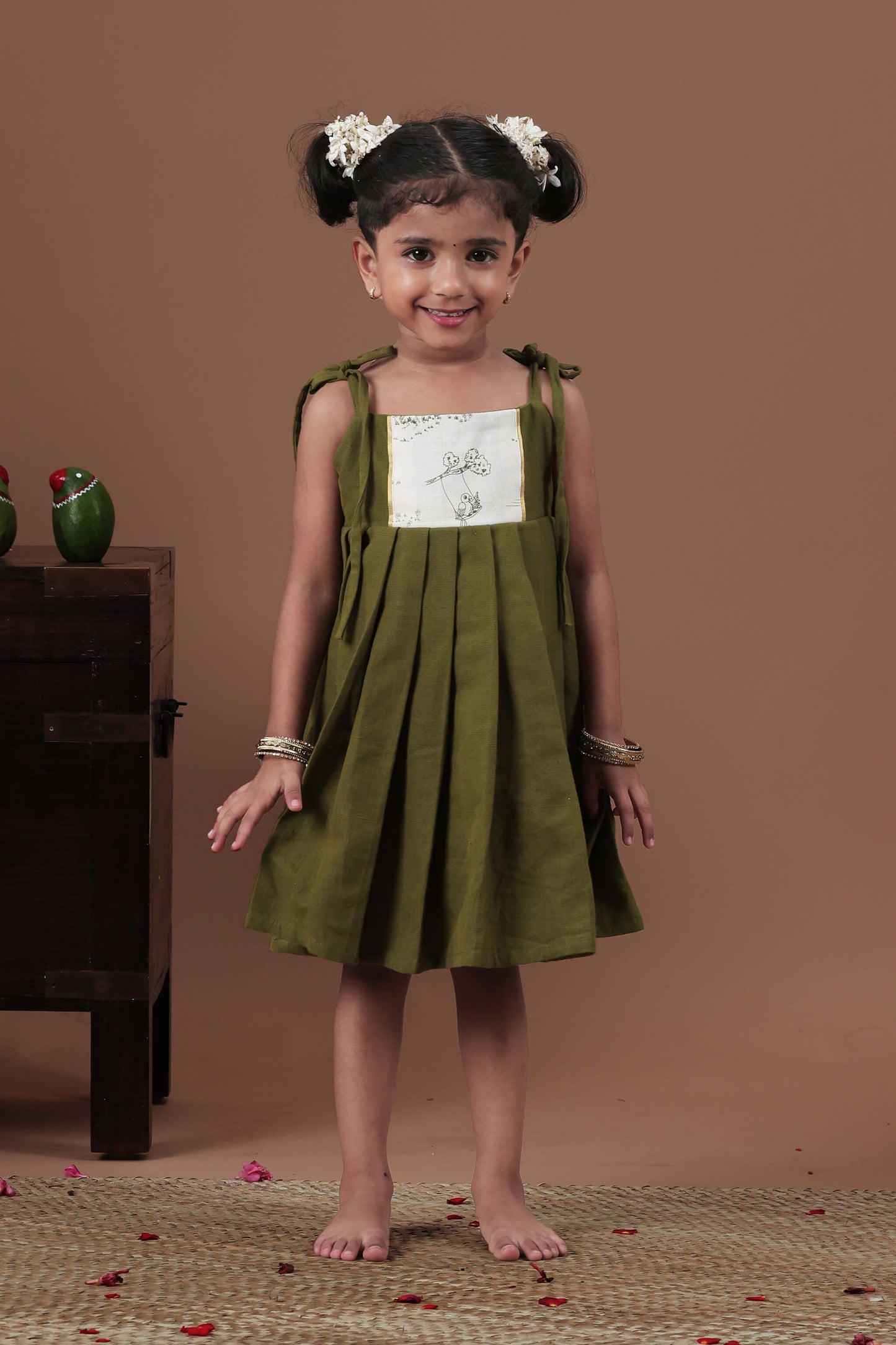 Contrast Yoke Design Dress