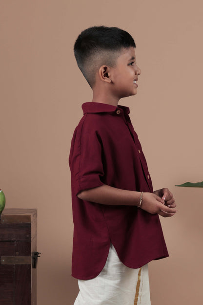 Cross stitch parrot hand embroidery full sleeve shirt for Kids