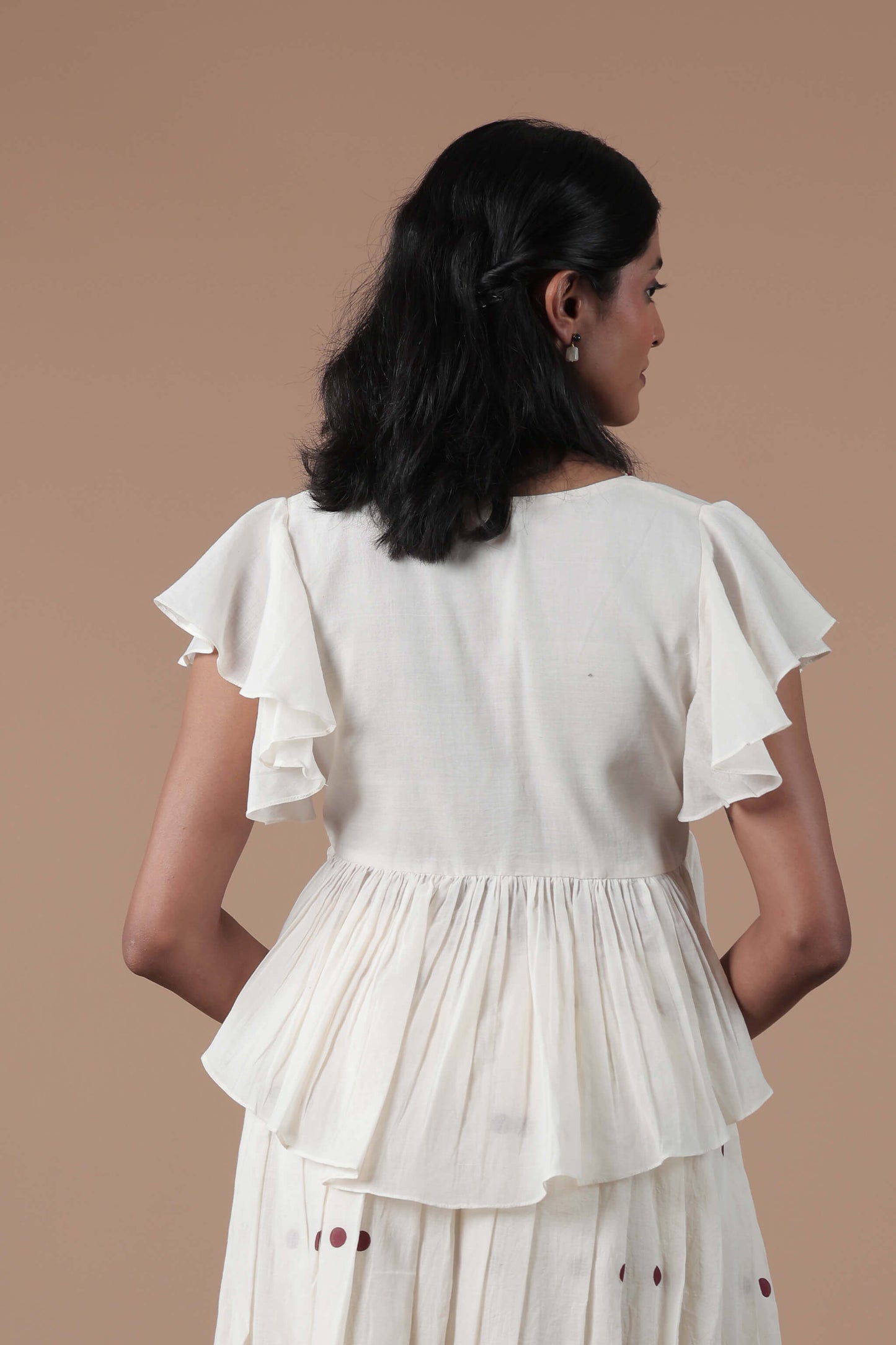 Empire Cut Top Handloom Croptop and Pleated flared skirt combo