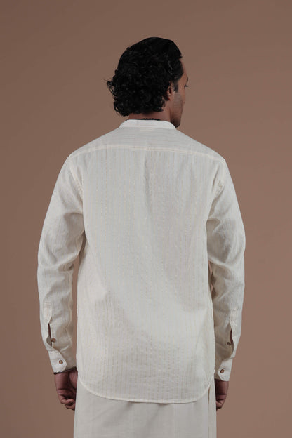 Parrot Motif Hand Embroidered Men's shirt