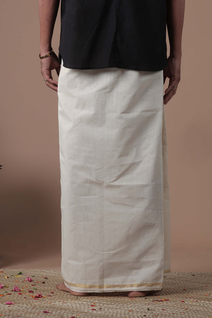 Off White Double Mundu plain