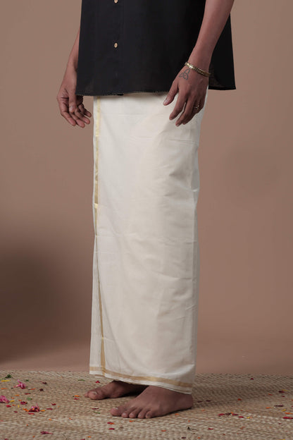 Off White Double Mundu plain