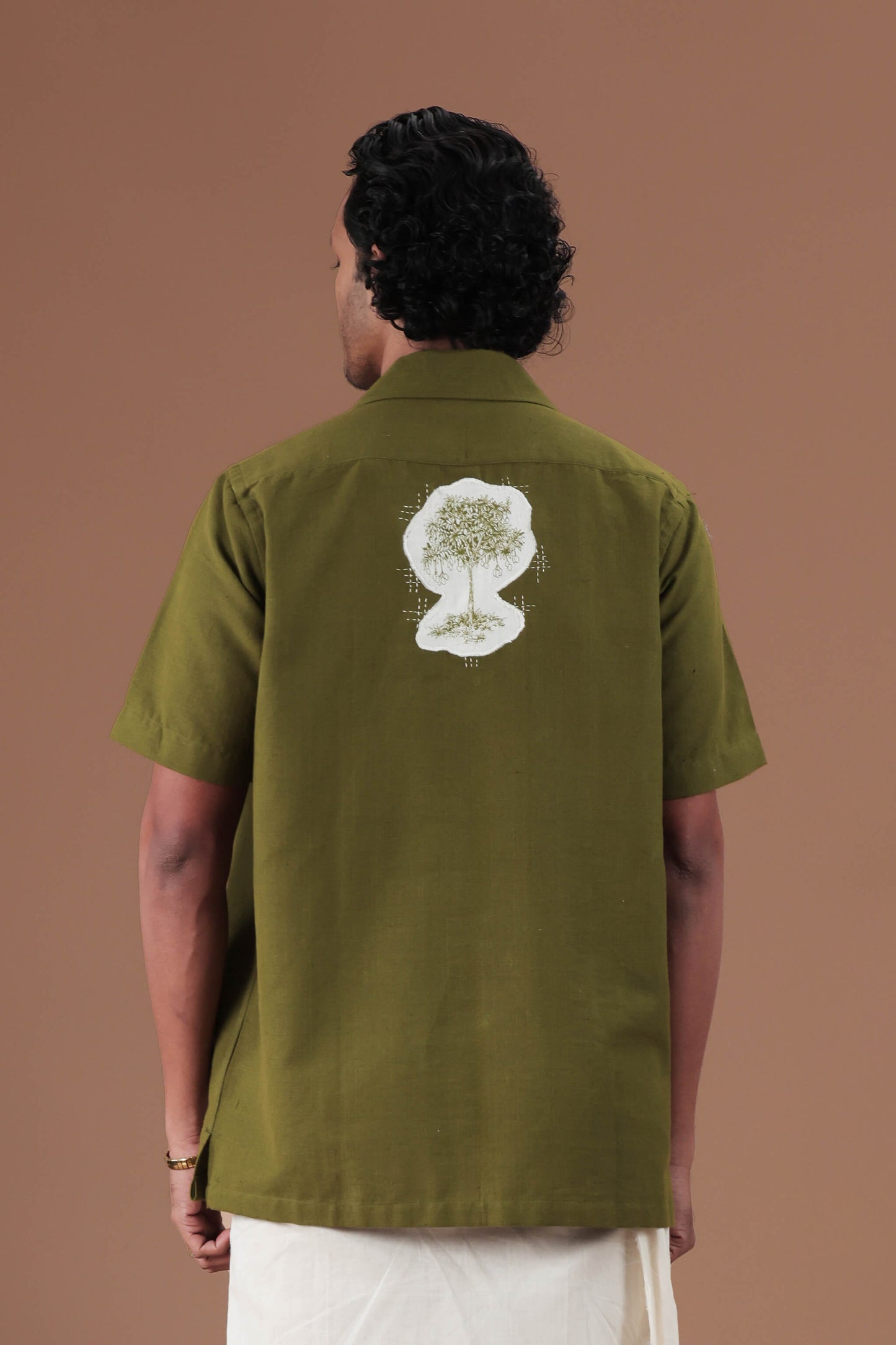 Patch Work cuban collar Men's shirt