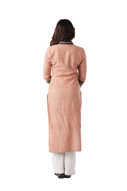 V-Neck Kurta with Kuppadam Border