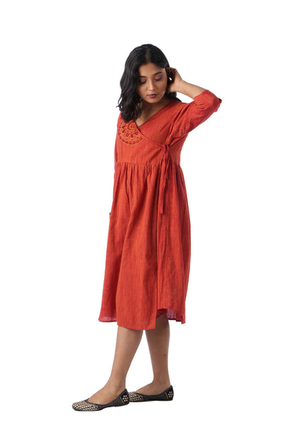 Red Mirror work frock