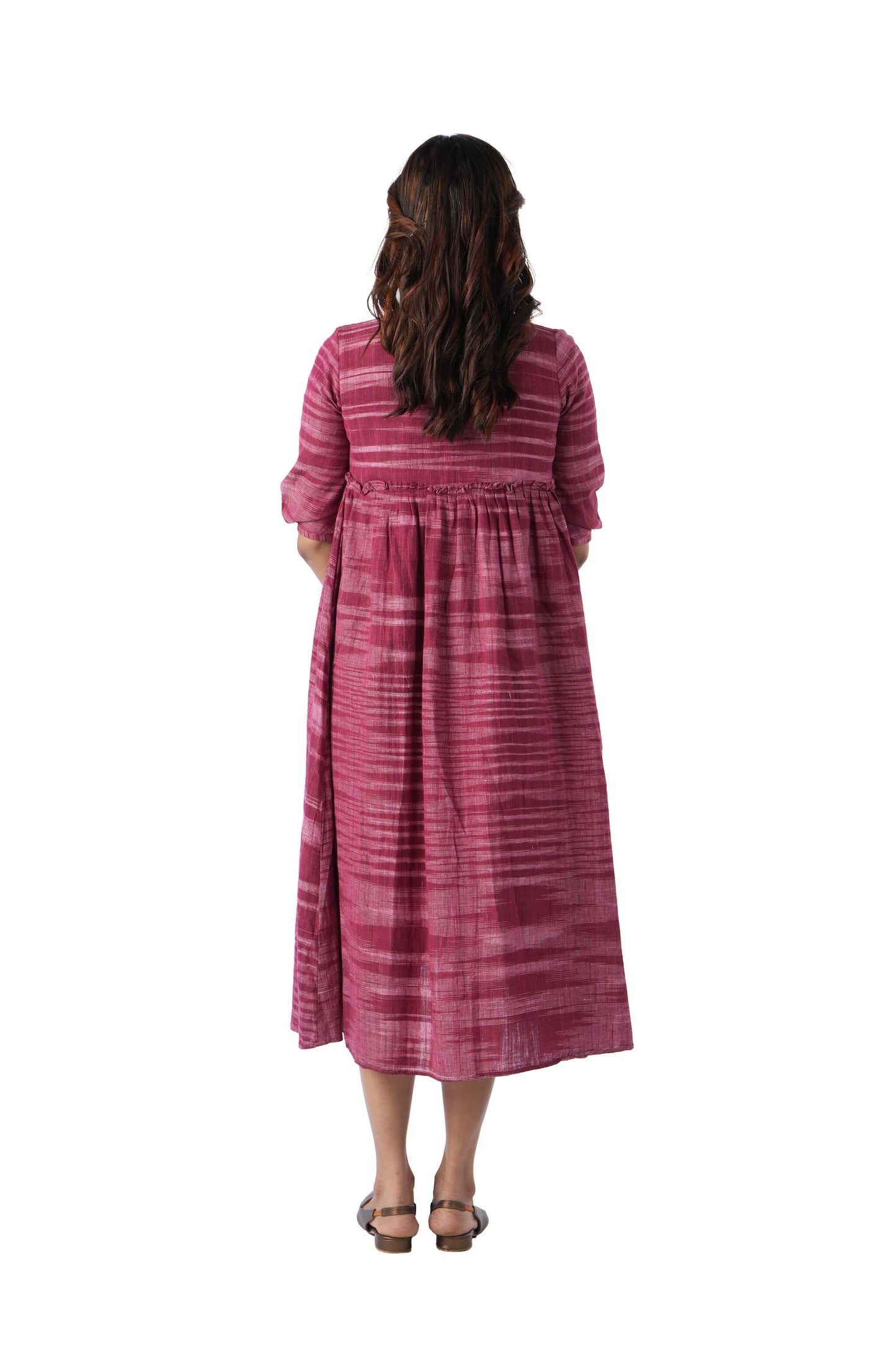 Magenta Embroidered Cape with tie