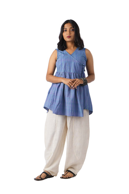 Blue wrap top