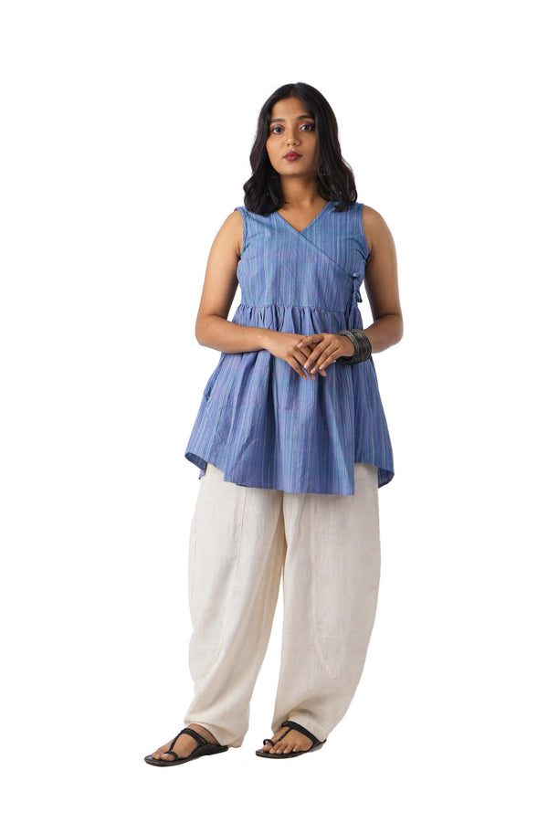 Blue wrap top