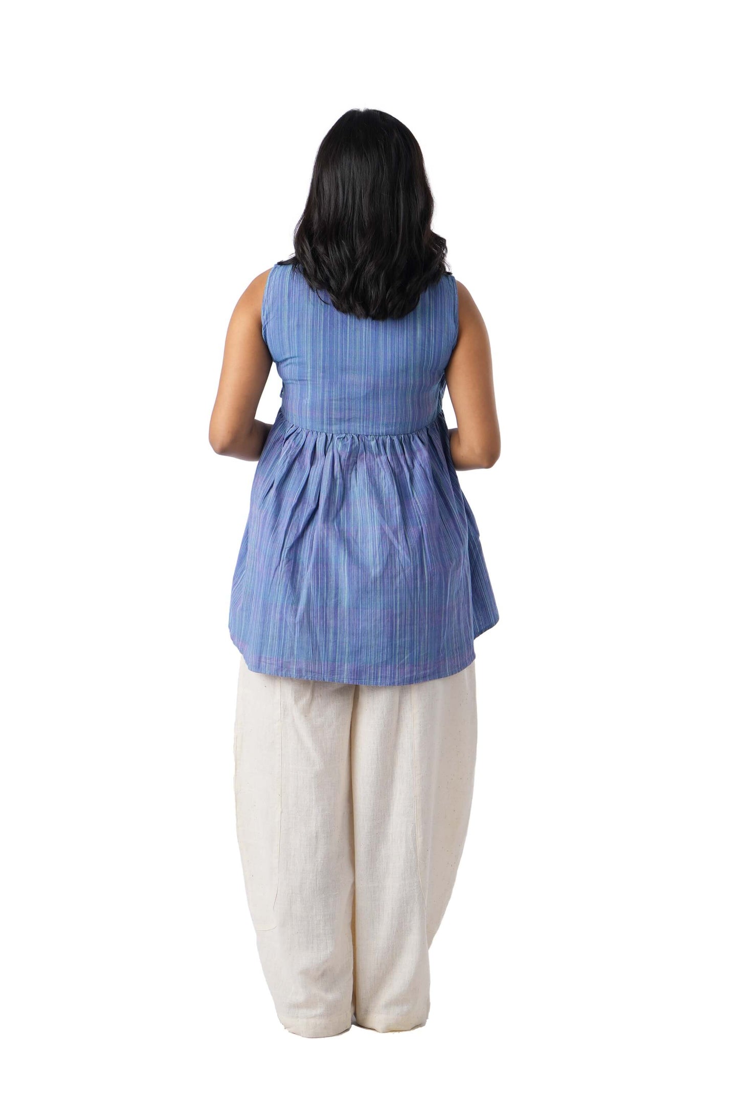 Blue wrap top