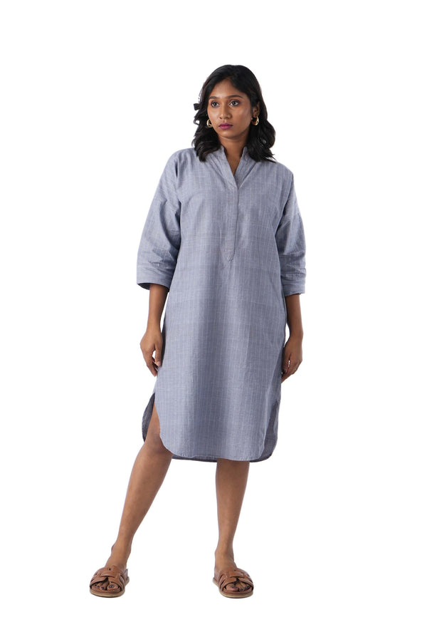 Grey Kurta with White Running Dress