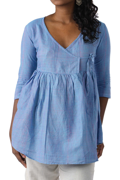 Sky Blue wrap Top