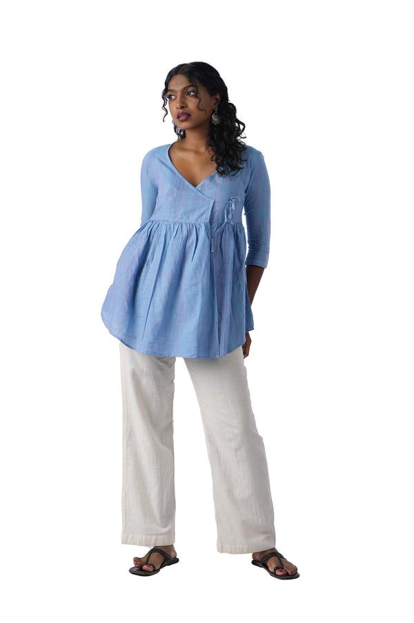 Sky Blue wrap Top