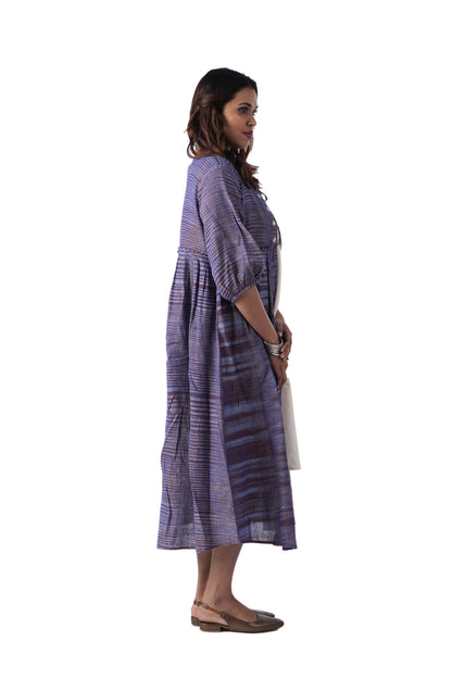 Blue Embroidery cape with tie