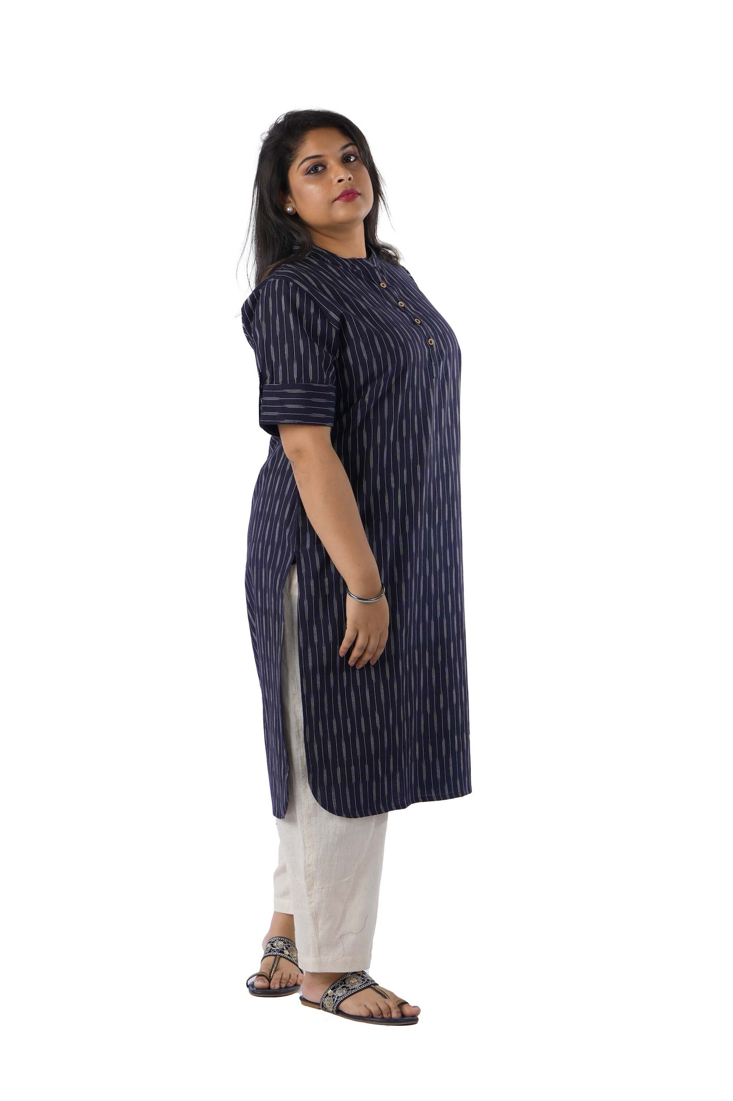 Dark Blue Ikat Kurta