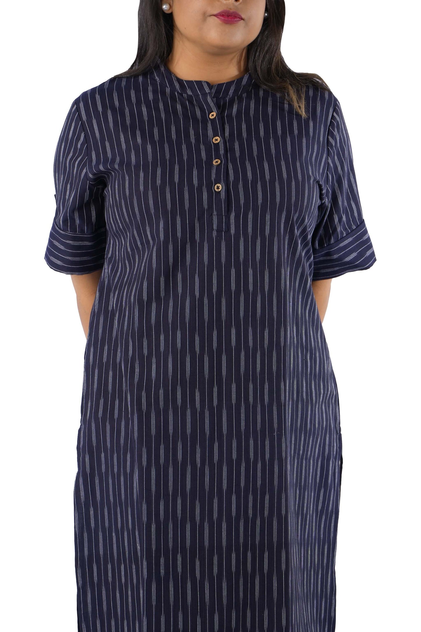 Dark Blue Ikat Kurta