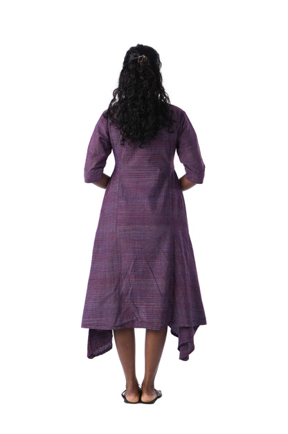 Purple Dress with Face Embroidery