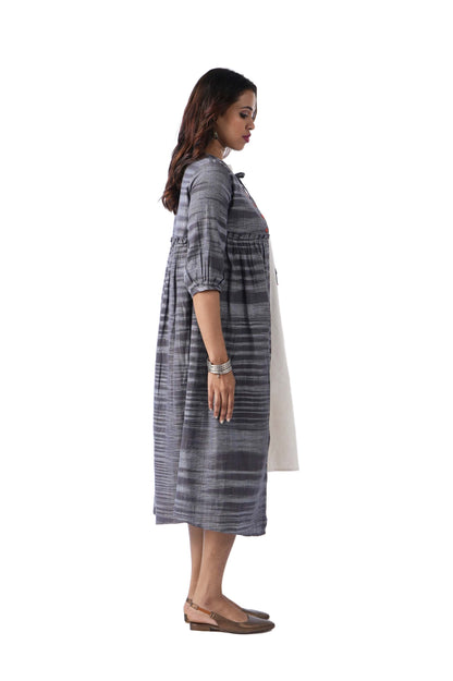 Grey Embroidered Cape with tie
