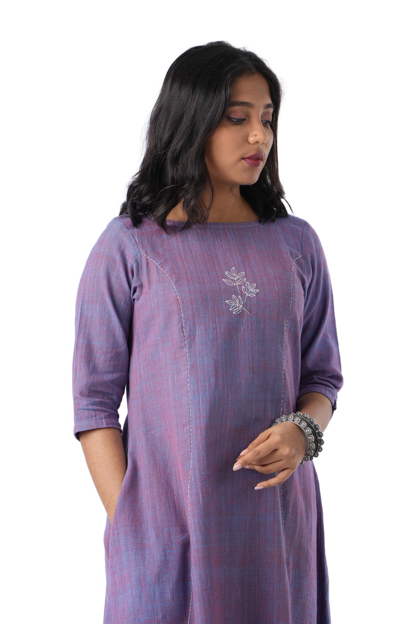 Tree Leaf Embroidery Kurta