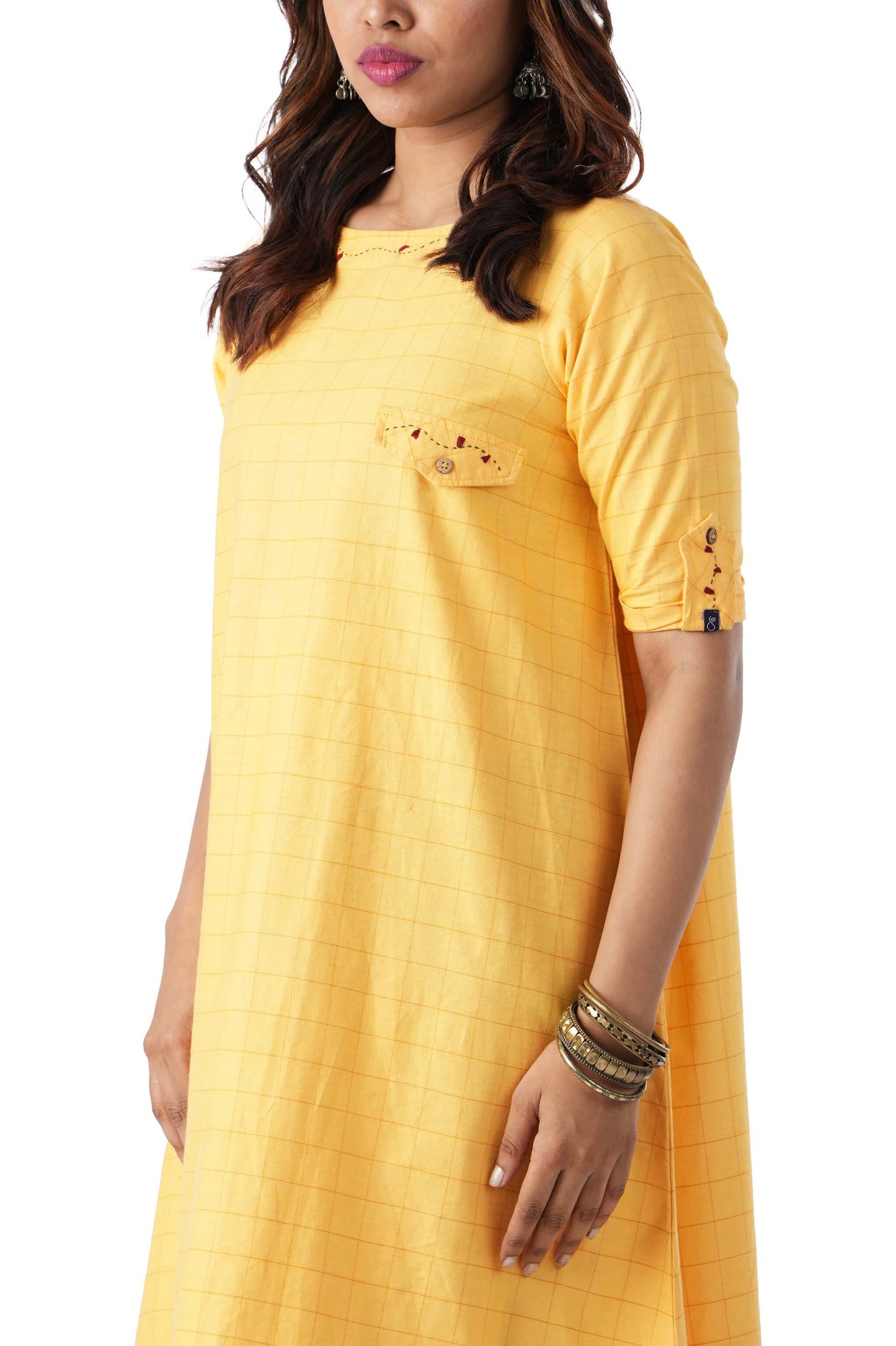 Yellow Check Dress