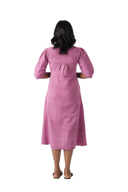 Pink Kurta with square neckline